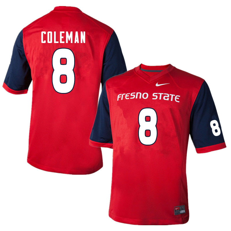 Men #8 Chris Coleman Fresno State Bulldogs College Football Jerseys Sale-Red